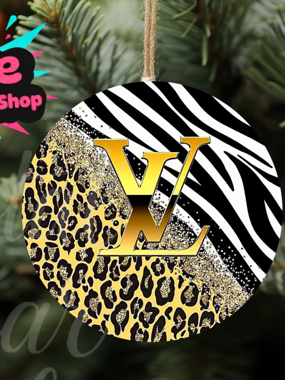 LV 3" Wood Ornament